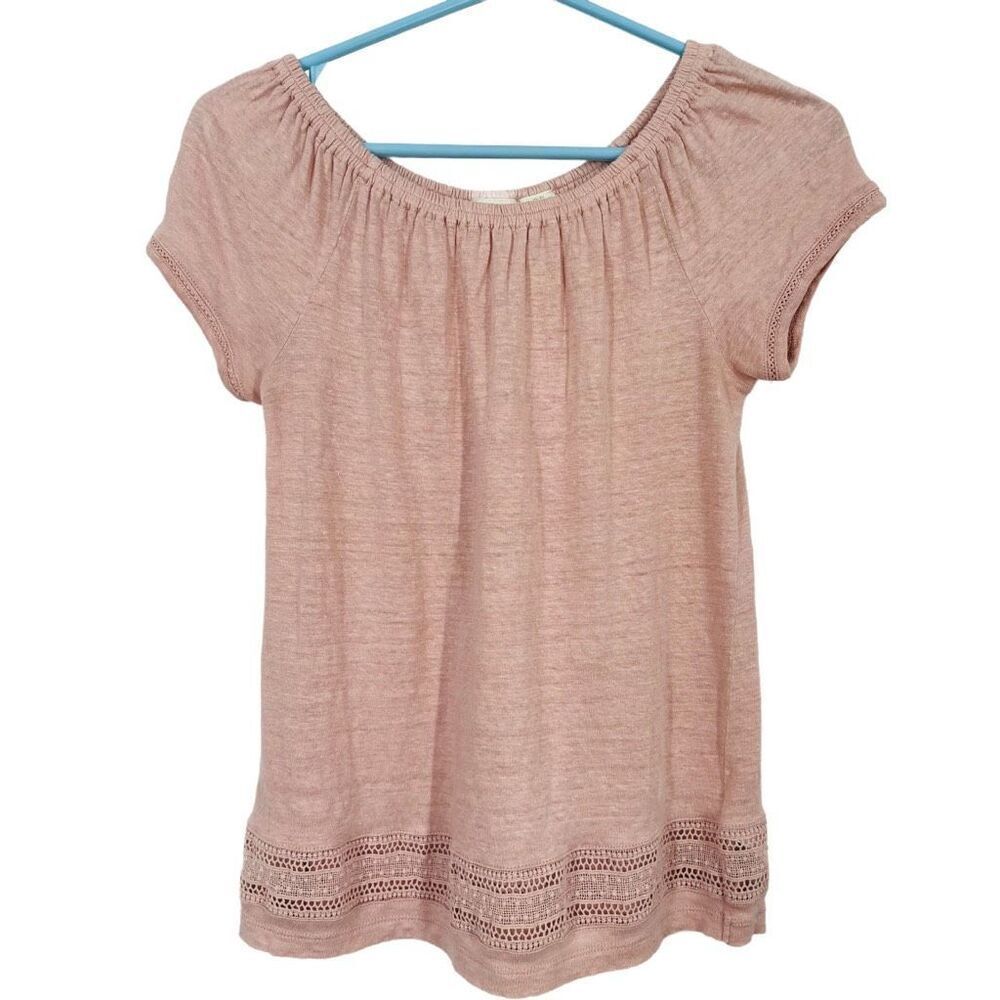 St.Tropez 100% linen peasant top in XS